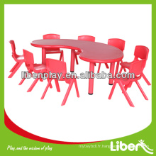 Tableau des enfants en plastique pour maternelle maternelle, table demi-lune, table basse LE.ZY.005